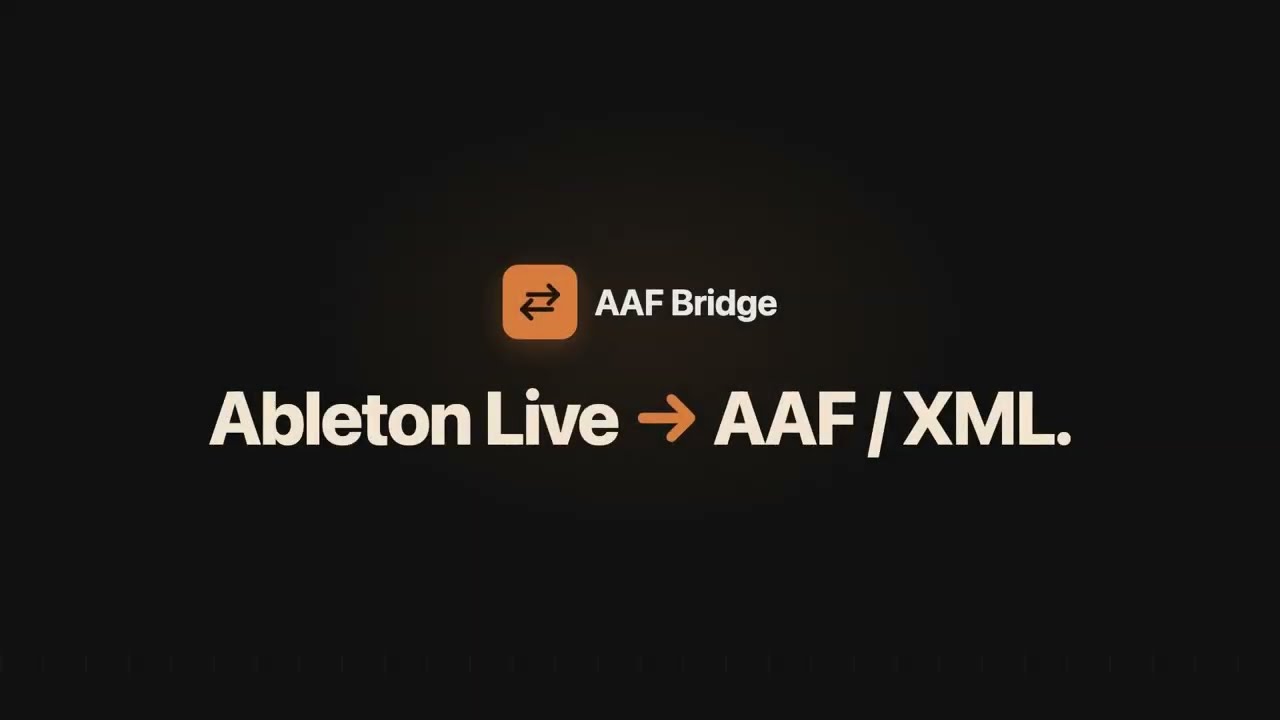 Vidéo : exportation d'un AAF depuis Ableton Live avec AAF Bridge