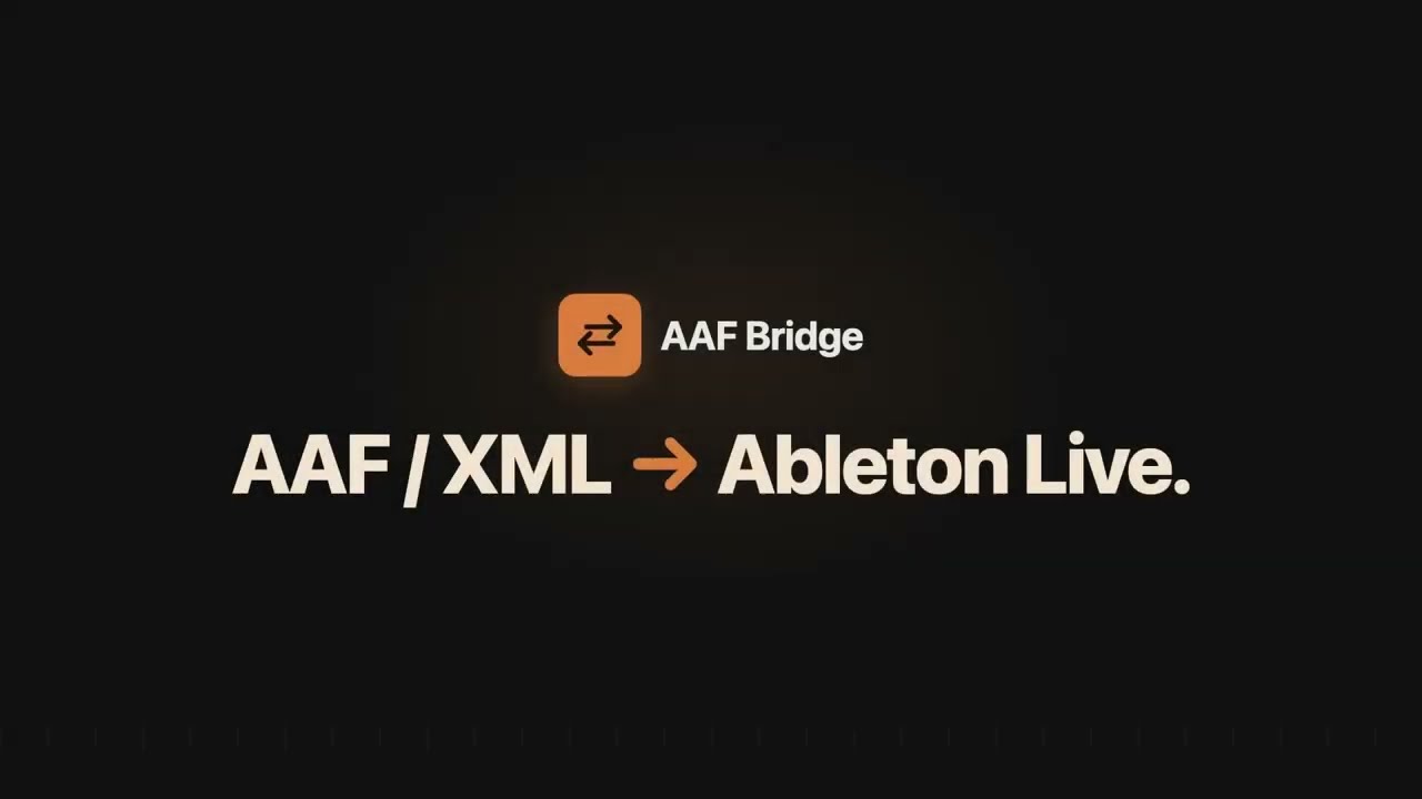 Vidéo : ouverture d'un AAF dans Ableton Live avec AAF Bridge